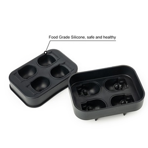 4 Hohlraum 3D-Form Lebensmittel qualität Silikon Skelett kopf Eiswürfel formen für Whisky - Product Image 4