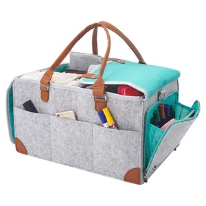 Healthy Material Felt Diaper Caddy Bag Diaper Caddy Organizer Portable Baby Felt Diaper Bag
