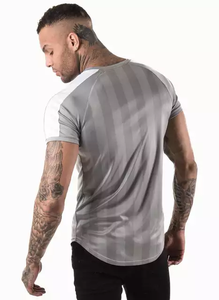 Camiseta de gimnasio de compresión personalizable para hombre, Camiseta con estampado de sublimación, ropa deportiva, patrón sólido, tejido de punto, técnicas lavadas - Product Image 3