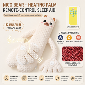 Juguete <span class=keywords><strong>de</strong></span> Peluche para Bebés con Función <span class=keywords><strong>de</strong></span> Calor y Control Remoto, Almohada Anti-Sobresalto para Dormir, <span class=keywords><strong>de</strong></span> Algodón PP Bordado - Product Image 4
