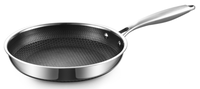 24 26 28 30 32cm OEM Grill Pan Baja Tahan Karat 304 Food-grade, Wajan Penggorengan Sarang Lebah, Panci Sartenes Anti Lengket, Teruji oleh LFGB