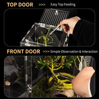 Boîte en acrylique pour reptiles, adaptée aux araignées sauteuses, aux araignées loup, aux geckos, habitat ventilé, terrarium pour araignées et reptiles