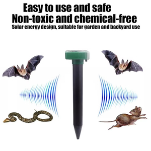 Repelente ultrasónico de topos y roedores con energía solar, disuasorio de topos para exteriores y control de plagas de serpientes, fuente eléctrica - Product Image 4