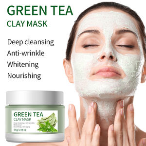 Masque facial en argile de curcuma à base de plantes hydratant à la vitamine C, masque exfoliant pour le visage au thé vert anti-rides, nettoyage en profondeur pour tous les types de peau - Product Image 6