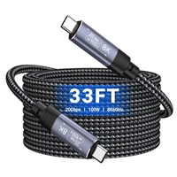 Kabel Data Pengisian Cepat USB Type C ke Type C 100W 20Gbps 8K60Hz, Transmisi Jarak Jauh 10 Meter