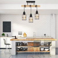 Approvisionnement exclusif transfrontalier, style minimaliste américain, cage en fer, LED 110v Ra70-80, luminaire suspendu au plafond, restaurant, couloir, bar