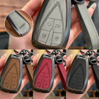 Étui de protection pour clé de voiture en cuir et métal avec logo DM pour Changan CS35Plus CS55Plus CS75Plus, coque de protection sans clé pour voiture, accessoires de voiture