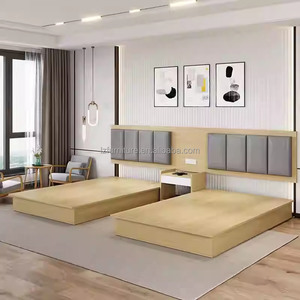 Hotel Bedroom Furniture Sets Customize King <b>Queen</b> <b>Size</b> Wood <b>Bed</b> <b>Frame</b> With Headboard Nightstand TV Cabinet Desk For 3 Star Hotel - Product Image 6