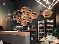 Café en 3D Design d'intérieur Café moderne Concept d'aménagement Café-boutique Café-bar confortable Restaurant Ensemble de meubles en vente