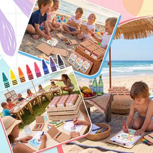 NOVISON Juego de Cajas de Colores, Paquete de 6, 6 Colores, Crayones de Cera para Dibujar para Niños - Product Image 3
