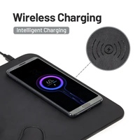 OEM/ODM Tapis de souris personnalisé 2 en 1 en caoutchouc pour jeux avec charge sans fil pour ordinateur portable, charge rapide 15W