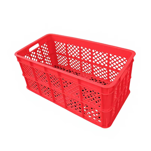 Cestas de Plástico Ventiladas Apilables al por Mayor de Fábrica, Contenedores de Almacenamiento de Vegetales de Plástico Apilables al por Mayor, Cajas de Almacenamiento Apilables - Product Image 1