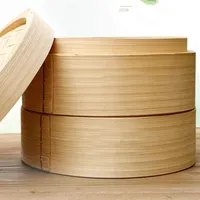 Geleneksel tasarım bambu vapur el yapımı buhar sepeti 2 gazlı bez gömlekleri ve yemek çubukları 10 inç kolay temiz