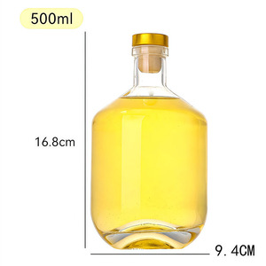 Bouteilles en verre avec bouchon, personnalisables avec logo, de luxe, écologiques, recyclables et rechargeables, 250 ml et 500 ml, pour jus, alcool, vodka, vente en gros - Product Image 3