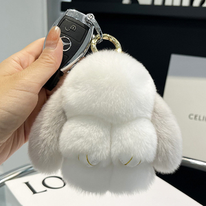 Thỏ Lông Rex Thỏ Nhung Bóng Búp Bê Mặt Dây Chuyền Mới Thời Trang Chất Lượng Cao Dễ Thương Keychain Mềm Động Vật Đồ Chơi Sang Trọng - Product Image 6