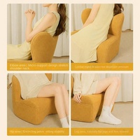 Canapé d'angle ergonomique en chenille pour salon, protection lombaire, dossier incurvé en L, sans accoudoirs, style nordique moderne et minimaliste, idéal pour la lecture