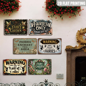 Panneau <span class=keywords><strong>métallique</strong></span> plat pour jardin féerique, impression 2D, décor mural elfe, champignon, floral, papillon pour jardin, patio, <span class=keywords><strong>serre</strong></span> - Product Image 4