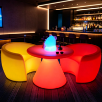 Fauteuil LED Moderne Lumineux en Forme de C, Coque Translucide Givrée, Chaise Longue Individuelle pour Bar, Boîte de Nuit, Hôtel, Piscine