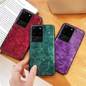 Glitter Goldfolie Marmor Weiche Silikon hülle Für Samsung Galaxy S20 Ultra S10E S9 S8 Hinweis 8 9 10 Plus A10 A20 A30 A40 A50 A70 A51