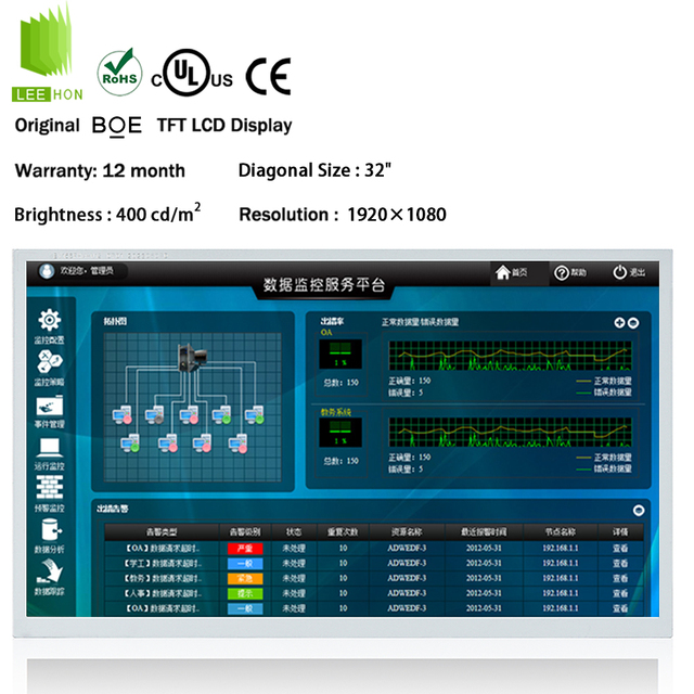 BOE 32.0" 1920x1080 FHD LCD Display DV320FHM-NN0 Industrial Control Panel 32 Inch LCD Modules
