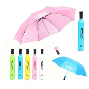 Xd185 Logo Printing Travel Rainy Sunny <b>Umbrella</b> Advertise Business Promotion <b>Foldable</b> Wine Bottle <b>Umbrellas</b> - Product Image 1