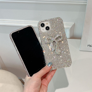 Custodia per telefono con fiocco 3D con strass per <span class=keywords><strong>iphone</strong></span> 17 Pro Max design personalizzato da donna alla moda <span class=keywords><strong>Cover</strong></span> per <span class=keywords><strong>iphone</strong></span> 16 Plus 15 - Product Image 3