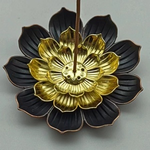 Porte-encens Lotus en métal aromatique pour la décoration de la maison, vente en gros d'encens et de porte-encens - Product Image 4