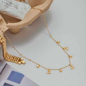 Collar Impermeable de Acero Inoxidable con Baño de Oro de 18k y Diamantes Cultivados en Laboratorio, Diseño de Cereza, para Mujer - Product Image 4