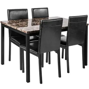 Modern Dining Room Furniture Rectangular glass table top table cheap dining Table Set With 4 chair