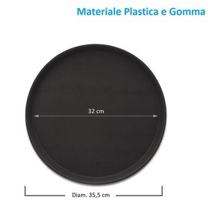 Vassoio Rettangolare da Portata 40x30 Cm con Rivestimento Antiscivolo in Gomma, Infrangibile in Polipropilene per Servizio Cucina e Sala da Pranzo - Product Image 2