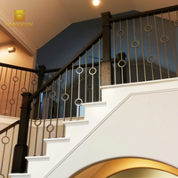 Balustre en fer forgé à double cercle de bonne qualité pour une décoration de style classique