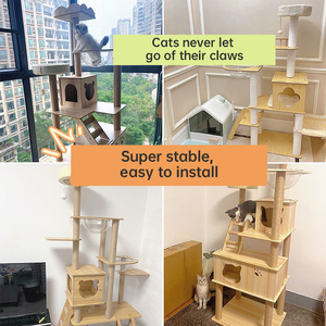 Pakeway, cápsula espacial de salto multicapa de sisal natural moderno de lujo barato, marco de torre de garra de gato Bantam, casa de árbol de gato de madera - Product Image 5