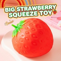 Jouet anti-stress géant en TPR en forme de fraise pour la décompression, jouet sensoriel pour enfants et adultes