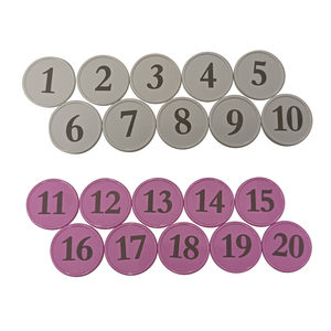 Wholesale Customized Quality Colorful Number Engraved Wooden <strong>Token</strong> Coin One Both Sided Printed Plastic Coin Accessory <strong>Board</strong> - Product Image 4