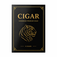 Emballage de luxe personnalisé pour cigares, boîte à cigares 5 pièces avec logo en feuille d'or pour coffrets cadeaux de cigares haut de gamme