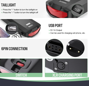 48V 18.2Ah Achterdrager E-bike Accu voor 350W/500W/800W/1000W/1200W E-bike Ombouwset 874Wh Lithium Accu 30A BMS 18650 Cel - Product Image 2