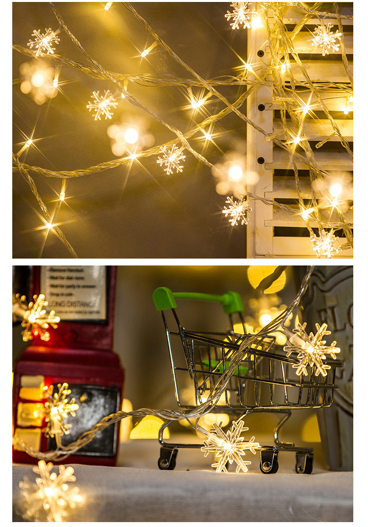 Snow led lanterns string of Christmas tree lights USB battery compartment lights outdoor lamp festival lamp series