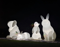 Décoration de Pâques personnalisée, lapin gonflable blanc en PVC, certifié CE/TUV, impression numérique, couleur et taille personnalisables