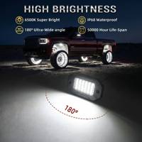Luces LED de Alta Densidad, Color Blanco Puro, 16 Piezas, 36 LED, Resistentes al Agua, 6000K, Iluminación Ambiental de Neón para Camiones, Jeeps y Todoterreno, 12V