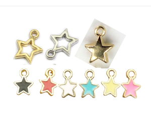 Ciondoli a Forma di Stella 6mm Placcati Oro Antico per Creazione di Gioielli Fai-da-Te e Artigianato - Product Image 1