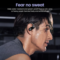 Écouteurs sans fil Bluetooth 6.0 à réduction de bruit, oreillettes Bluetooth sans fil avec crochet d'oreille pour le gaming et le sport