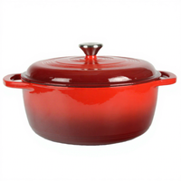 Four hollandais en fonte avec poignées pour la cuisson du pain, four hollandais en fonte émaillée 6 pintes