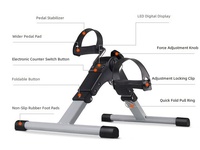 Bicicleta de Ejercicio Plegable, Mini Bicicleta de Ejercicio para Debajo del Escritorio