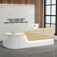 MULIGNA - Bureau de réception en bois moderne et luxueux sur mesure pour salon de beauté, salon de coiffure, hôpital - Sans assemblage