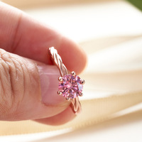 Bijoux fins, bague solitaire en argent sterling 925 plaqué or rose, coupe ronde, 1 carat, VVS GRA, moissanite rose, pour femmes