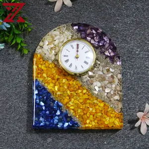 Factory made diy silicone clock with small stone decoration 3d wall silicone resin clocks