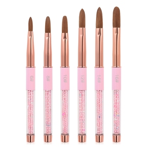 Pinceau à ongles en acrylique KADS, poils Kolinsky, manche rose, pinceau à ongles en acrylique cristal, outil de manucure, stylo pour peinture et extension d'ongles - Product Image 1