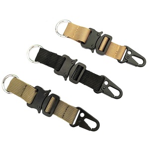 Logo personnalisé de haute qualité en nylon sangle crochet porte-clés sac tactique porte-clés suspendu <span class=keywords><strong>mousqueton</strong></span> avec boucle à dégagement rapide - Product Image 1