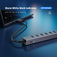 7 puertos USB 3,0 Hub Aluminio HUB 3,0 USB para Macbook Pro Imac PC Laptop Notebook Accesorios