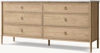 Commode de luxe moderne en bois, table de chevet design à 6 tiroirs pour ensembles de chambre parentale, pièce de mobilier d'hôtel de luxe